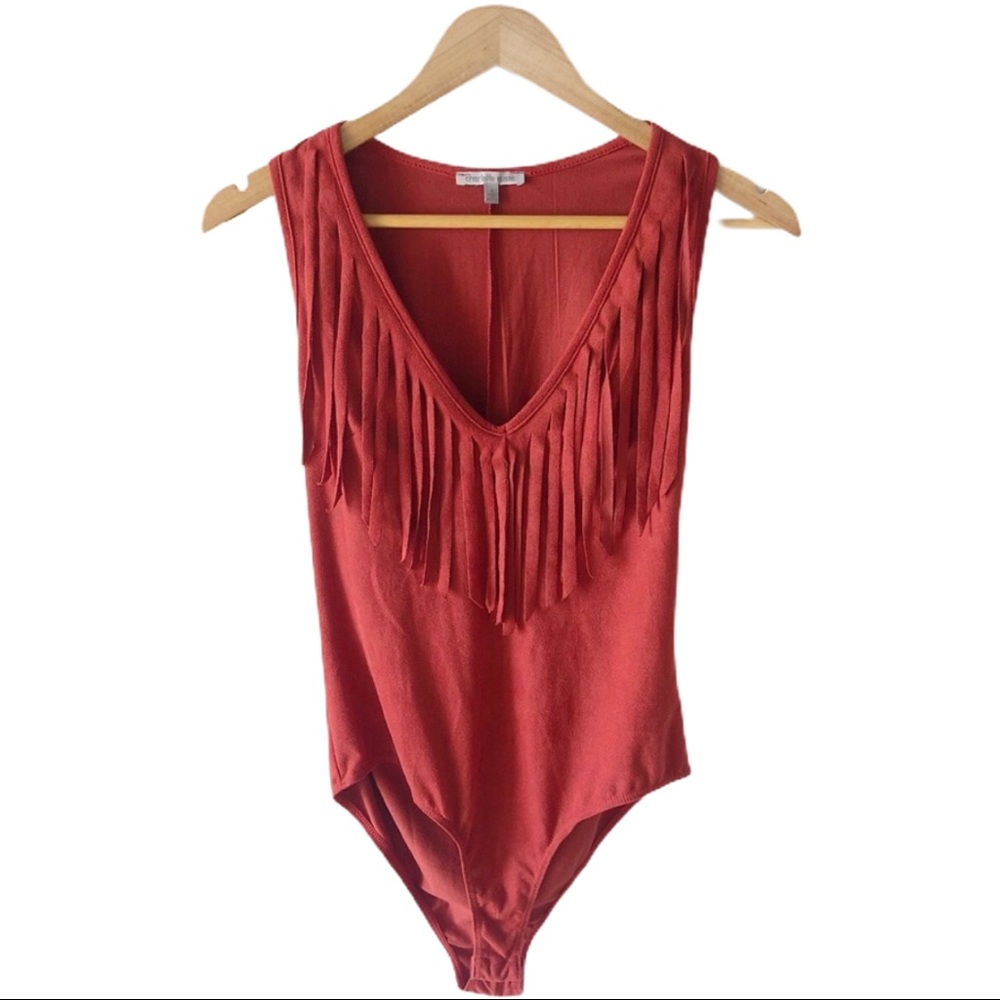 Charlotte Russe Red Fringe Tank Top